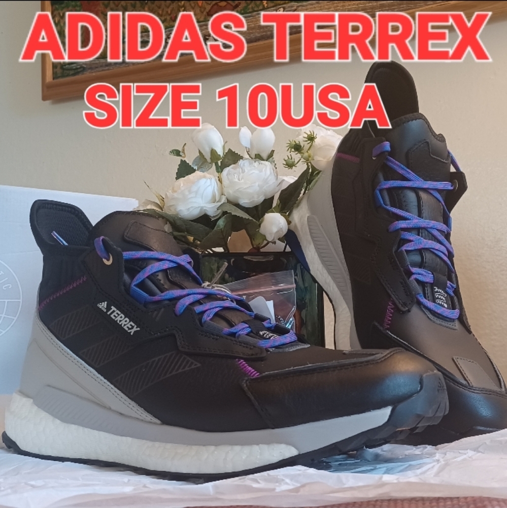 Adidas Terrex Free Hyperblue MID Ashtonising Sneakers Size 10USA Beautiful Shoes